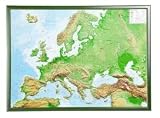 Reliefkarte Europa Gross 1 : 8.000.000 mit Rahmen: mit gr&uuml;nem Holzrahmen - Andr&eacute; Markgraf, Mario Engelhardt