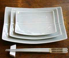 Hakusan Porcelain CHOUHOUZARA series Plate (Medium) / Gray