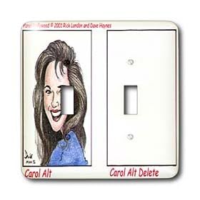 Londons Times Funny Panel Hollywood Cartoons - Carol Alt Delete - Light Switch Covers - double toggle switch