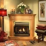 Empire Comfort Systems EMC-20 Light Oak Corner Cabinet Mantel with Base and Brass Frame for Tao Series Only, FIREPLACE NOT INCLUDED