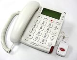 2000 Visual Ringer Flashing Led White Caller Id Big Button Keypad Lcd Display by TELEMERGENCY