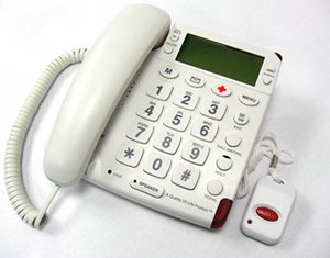 2000 Visual Ringer Flashing Led White Caller Id Big Button Keypad Lcd Display by TELEMERGENCY