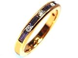 Baguette Shape Sapphire Alternating with Round Brilliant Diamond Half Circle Wedding Band or Stacking Ring, 18k Yellow Gold, Ring Size 6.5 (T.w 1.15)