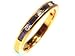 Baguette Shape Sapphire Alternating with Round Brilliant Diamond Half Circle Wedding Band or Stacking Ring, 18k Yellow Gold, Ring Size 6.5 (T.w 1.15)
