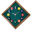 12in Diamond Billiard Clock Mahogany & Dark Green Mali Felt