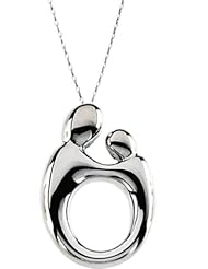 Sterling Silver Mother and Child Adjustable Necklace, 22"