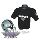 Oakland Raiders NFL Football Helmet and Jersey Set