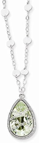 Jewelry Best Seller Sterling Silver 18Green Quartz &amp; Rainbow Moonstone Necklace