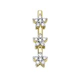 Gold Plated Sterling Silver 1/2 ct. Flower Shaped Cubic Zirconia Pendant with Chain