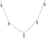  : 14k Yellow Gold Briolette Amethyst Necklace, 36"