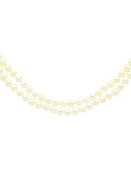 14K Gold 6mm White Cultured Round Pearl Strand 16"