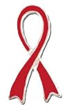 Solid Sterling Silver Awareness Ribbon - Red