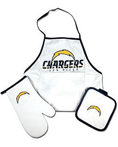 SAN DIEGO CHARGERS APRON MITT POTHOLDER GRILL SET