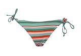 Split Aqua Striped Double Loop Side Surf Swim Bottom (Small)