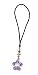 Cell Phone Charm - C13 - Strap Style - Crystal Flower ~ Violet