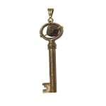 Garnet Pendant 08 Stone Antique Skeleton Printing Press Key Red Gem Stone