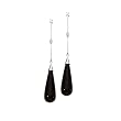 14k White Gold, Diamond & Onyx Teardrop Earrings (0.04ctw)