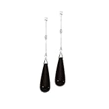 14k White Gold, Diamond & Onyx Teardrop Earrings (0.04ctw)