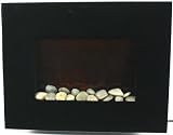 Flat Black Glass Fascia Electric Fire Fireplace1800w