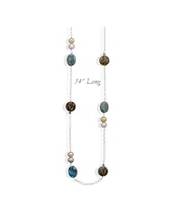 34"" Cultured Freshwater Pearl and Multistone Necklace