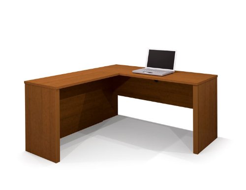 Check For Discount Price For Bestar Prestige plus L-Desk - Cognac Cherry - 99420-76
