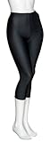 KDT003 Ladies Girls Childrens Black Nylon Lycra Shiny 3/4 Capris Dance Gym Gymnastics Workout Tights Leggings By Katz Dancewear