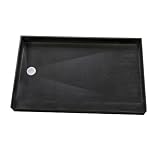 Tile Redi 3054L-PVC Black 3054 54 x 30 Shower Pan with Single Curb and Left Drain for Alcove Insta