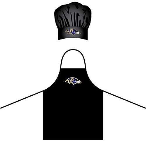 BALTIMORE RAVENS NFL BARBEQUE APRON AND CHEFS HAT