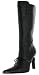 DIVERSE Matrix Womens Knee High Leather Dress Boots Heels Black
