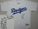 Duke Snider Signed Los Angeles Dodgers Majestic Jersey - 5 Stat Inscriptions
