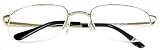 READING GLASSES~1 PAIR~Half Rim~Spring Hinge~SILVER +2.00