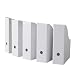 Flyt 5 Count White Magazine File Holder Rack Case