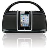 GPX Bi100B Portable Boombox AM/FM Radio with Dock for iPod