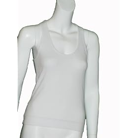 BRIAN REYES White Racerback Ribbed Tank Top