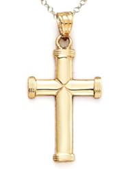 14kt Yellow Gold Cross Pendant - Chain Included