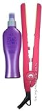 CHROMATIQUE Professional Tourmaline Ceramic 1 inch Flat Iron in Red (Model:CP-2600) w/FREE SPECIAL EFFECTS Flat Iron Sheer Silky Smooth Heat Memory Flat Iron Spray Thermal Protective Smoothing Shinning Defrizzant 6oz/177ml