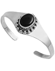 Sterling Silver Black Onyx Bangle Bracelet