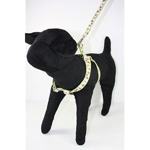 Designer Dog Harness - Eco Dog Step In Harness - White/Green - Medium - Made in USA