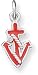 Jewelry : Cubic Zirconia And Enamel Anchor Charm, Sterling Silver
