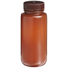 Nalgene Translucent Amber HDPE Wide-Mouth Packaging Bottles, 500mL Capacity (Pack of 125)