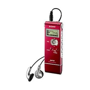 Sony ICD-UX71 1GB Digital Voice Recorder with MP3 Stereo Recording and Playback in Red