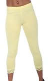 A18 Ladies Yellow Lace Leggings Tights Womens Size 8-10