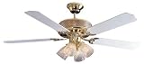 Ellington Ceiling Fans Diamond Crystal Model DC52BB5LK in Bright Brass. Indoor fan.