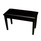 Cameron & Sons CS-10 EBHP-PD Traditional Piano Bench With Music Storage, Padded Top (High Gloss Black)
