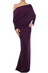 Plus Size Plunging Neck Polyester/Spandex Halter One Shoulder Maxi Dress 