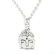 Small Reversible Buddha Pendant in Sterling Silver on a 16" Rolo Chain, #8086