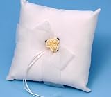 Beverly Clark WB08BI Paper Rose Collection Ring Pillow in Ivory