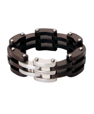 Emporio Armani Men's Leather Bracelet
