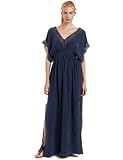 Monrow Womens Fiesta V-neck Long Dress