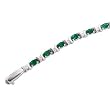 14K White Gold Emerald and Diamond Bracelet